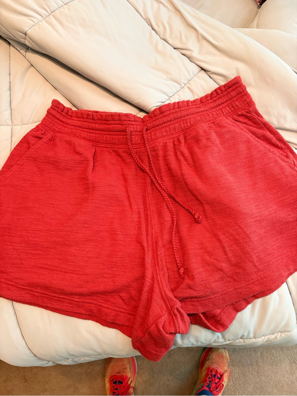 Aerie Casual Red Knit Drawstring Women’s Shorts